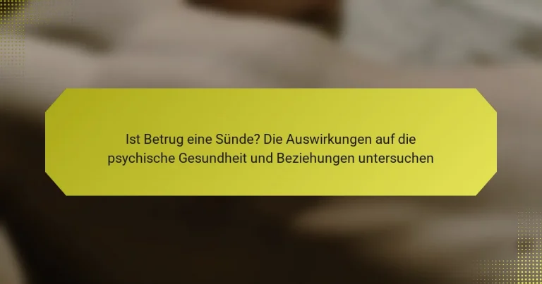 Ist Betrug eine Sünde? Die Auswirkungen auf die psychische Gesundheit und Beziehungen untersuchen
