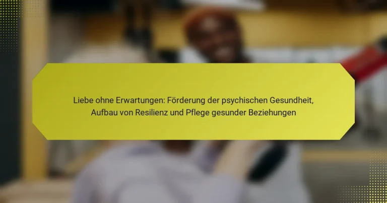 Liebe ohne Erwartungen: Förderung der psychischen Gesundheit, Aufbau von Resilienz und Pflege gesunder Beziehungen