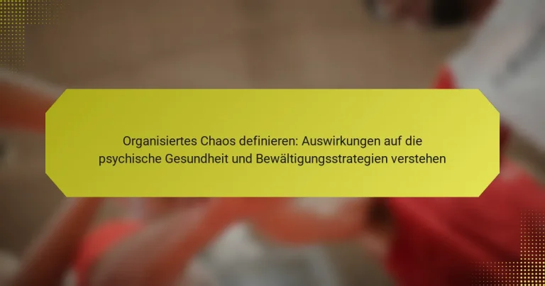 Organisiertes Chaos definieren: Auswirkungen auf die psychische Gesundheit und Bewältigungsstrategien verstehen