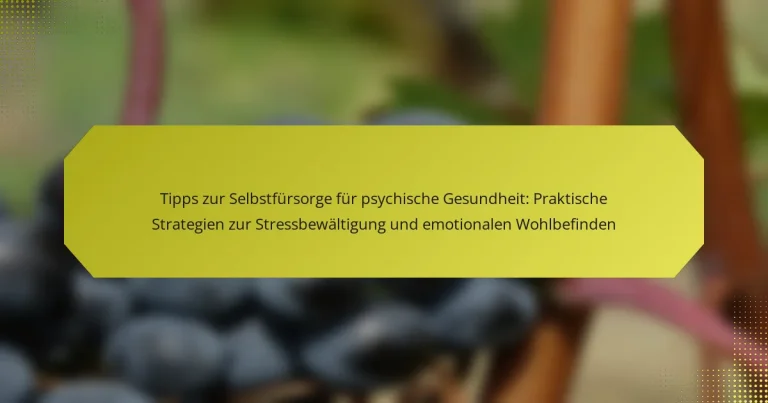 Tipps zur Selbstfürsorge für psychische Gesundheit: Praktische Strategien zur Stressbewältigung und emotionalen Wohlbefinden