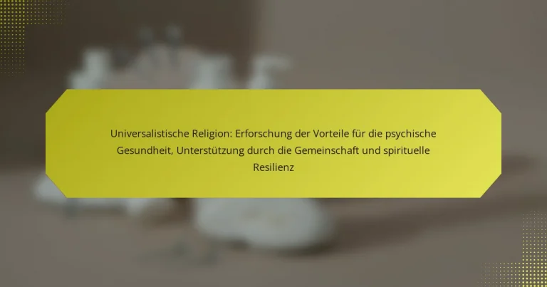 Universalistische Religion: Erforschung der Vorteile für die psychische Gesundheit, Unterstützung durch die Gemeinschaft und spirituelle Resilienz