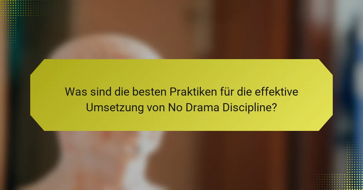 Was sind die besten Praktiken für die effektive Umsetzung von No Drama Discipline?