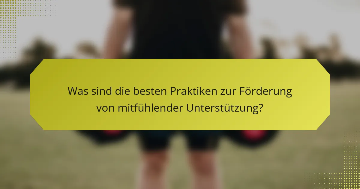Was sind die besten Praktiken zur Förderung von mitfühlender Unterstützung?