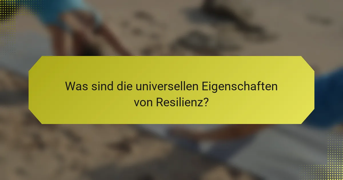 Was sind die universellen Eigenschaften von Resilienz?