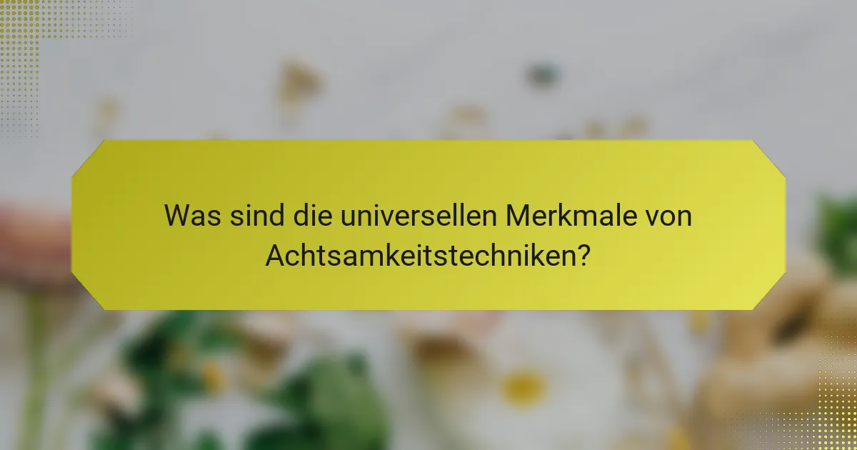 Was sind die universellen Merkmale von Achtsamkeitstechniken?