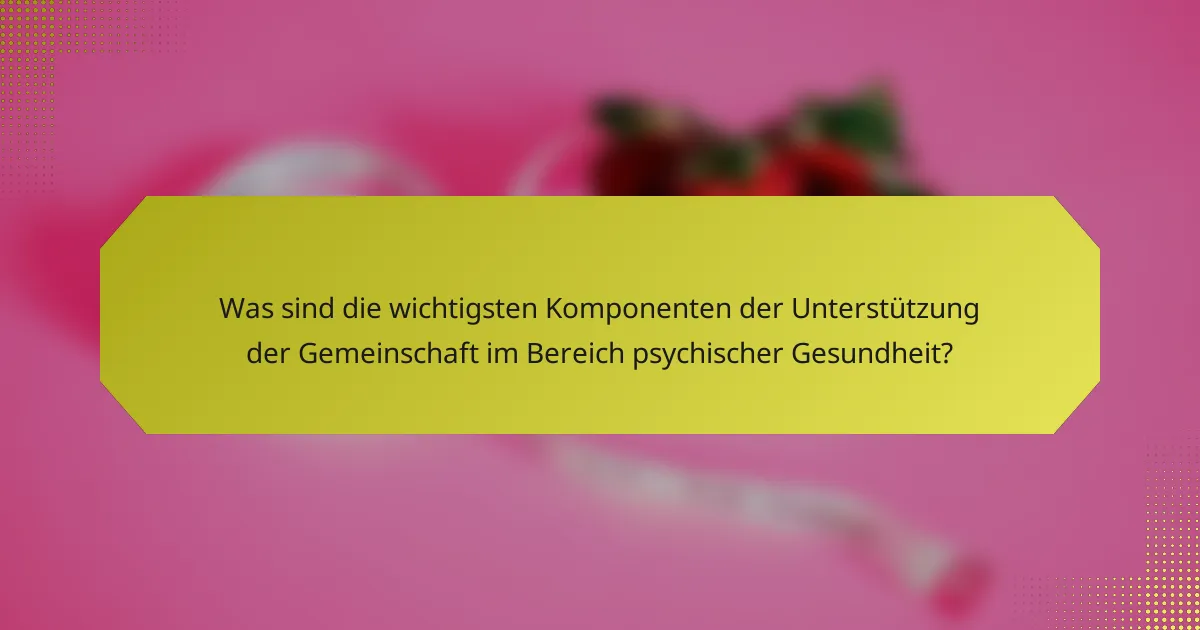 Was sind die wichtigsten Komponenten der Unterstützung der Gemeinschaft im Bereich psychischer Gesundheit?