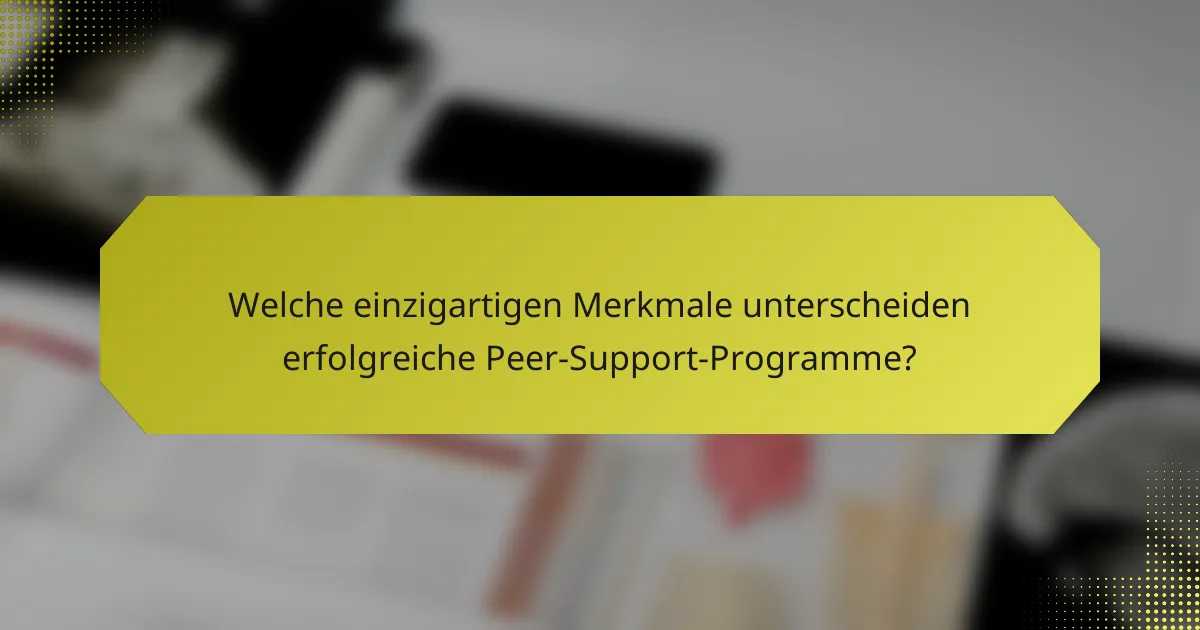 Welche einzigartigen Merkmale unterscheiden erfolgreiche Peer-Support-Programme?