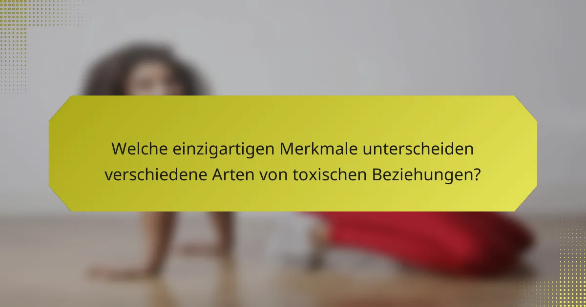 Welche einzigartigen Merkmale unterscheiden verschiedene Arten von toxischen Beziehungen?