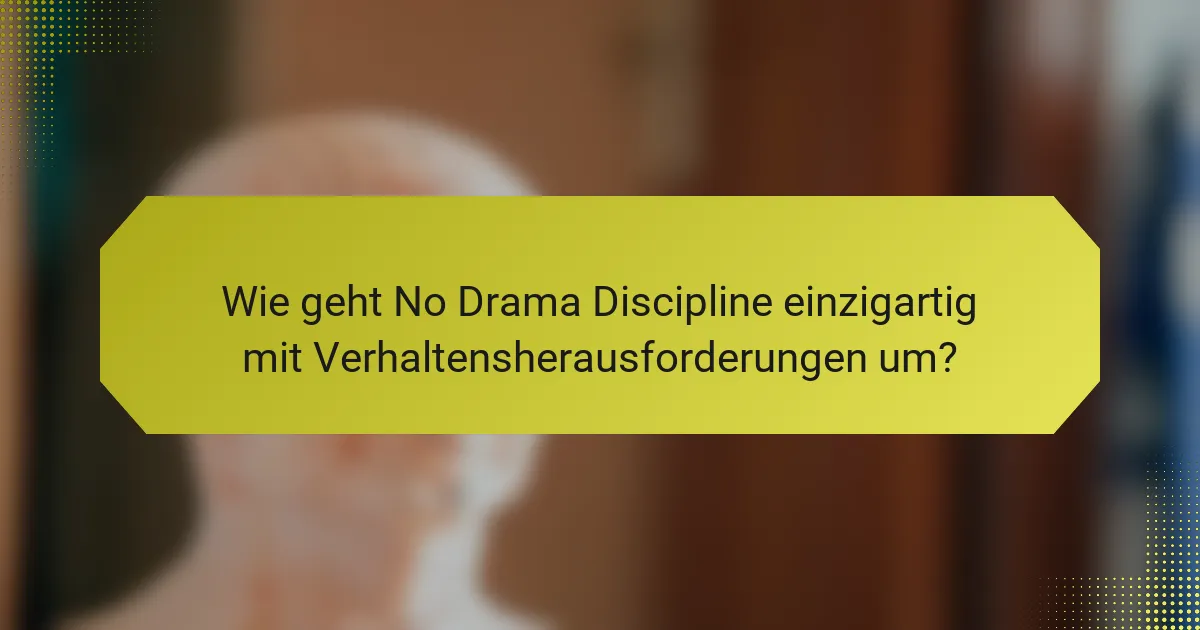 Wie geht No Drama Discipline einzigartig mit Verhaltensherausforderungen um?