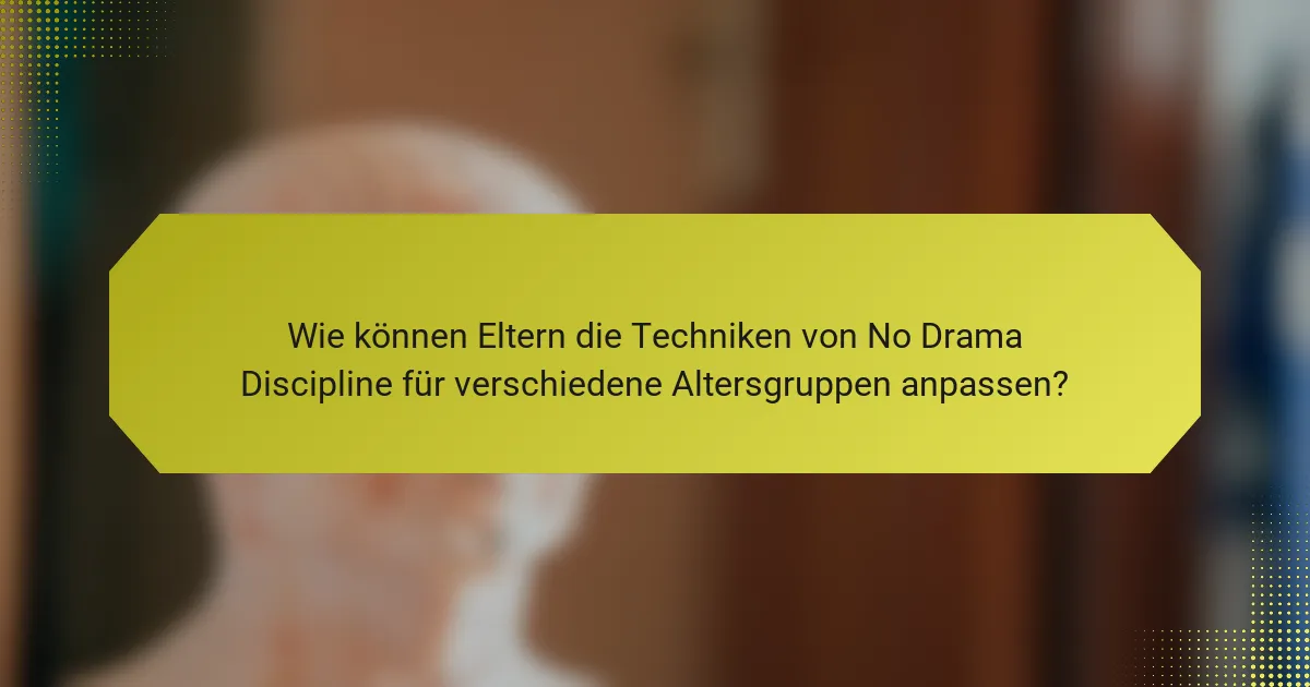 Wie können Eltern die Techniken von No Drama Discipline für verschiedene Altersgruppen anpassen?