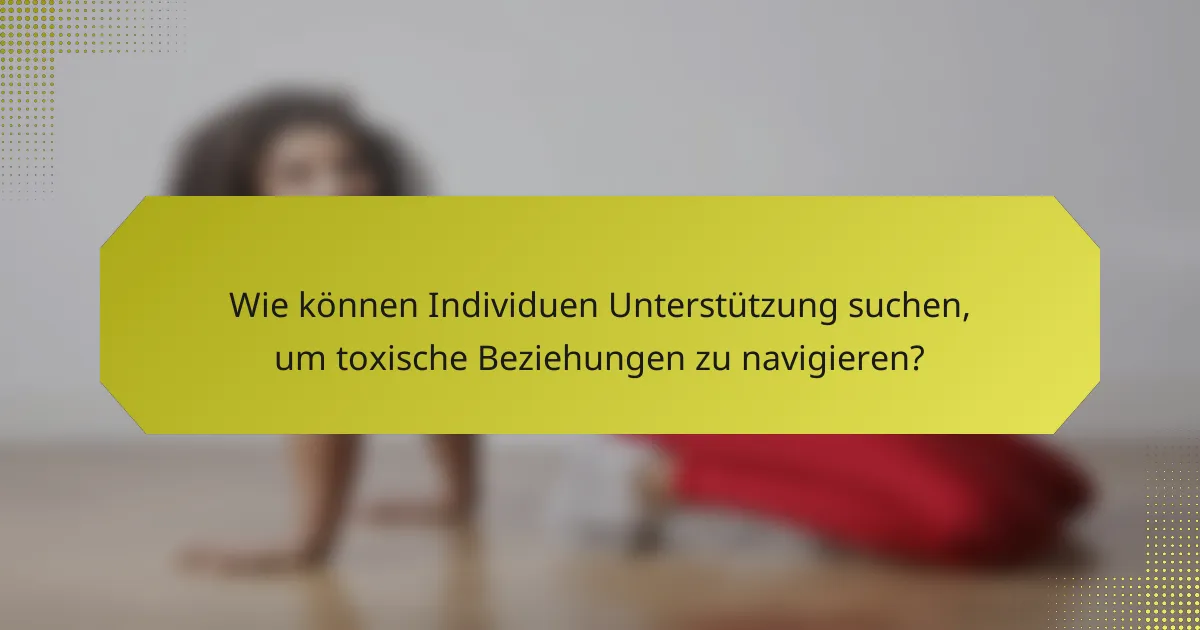 Wie können Individuen Unterstützung suchen, um toxische Beziehungen zu navigieren?